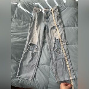 PacSun Light Blue Distressed high rise Straight Leg Jeans